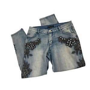 Juliette Embellished Jeans Size 6‎ Denim Rhinestone Bird Applique Y2K Trendy